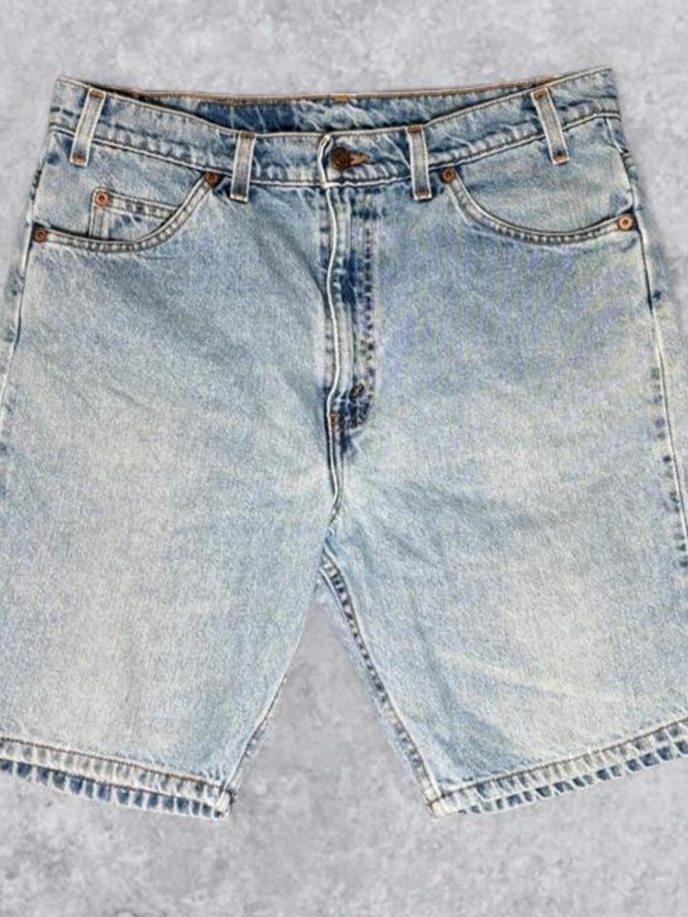 Vintage Levi’s 505 Orange Tab Regular Fit Light Wash Denim Shorts Size 34 Jorts